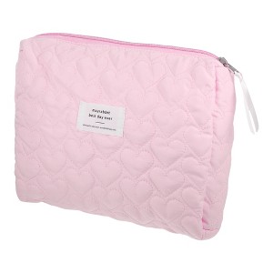 Unique Bargains Women's Portable Heart Makeup Bag 1 Pc - 1 of 3