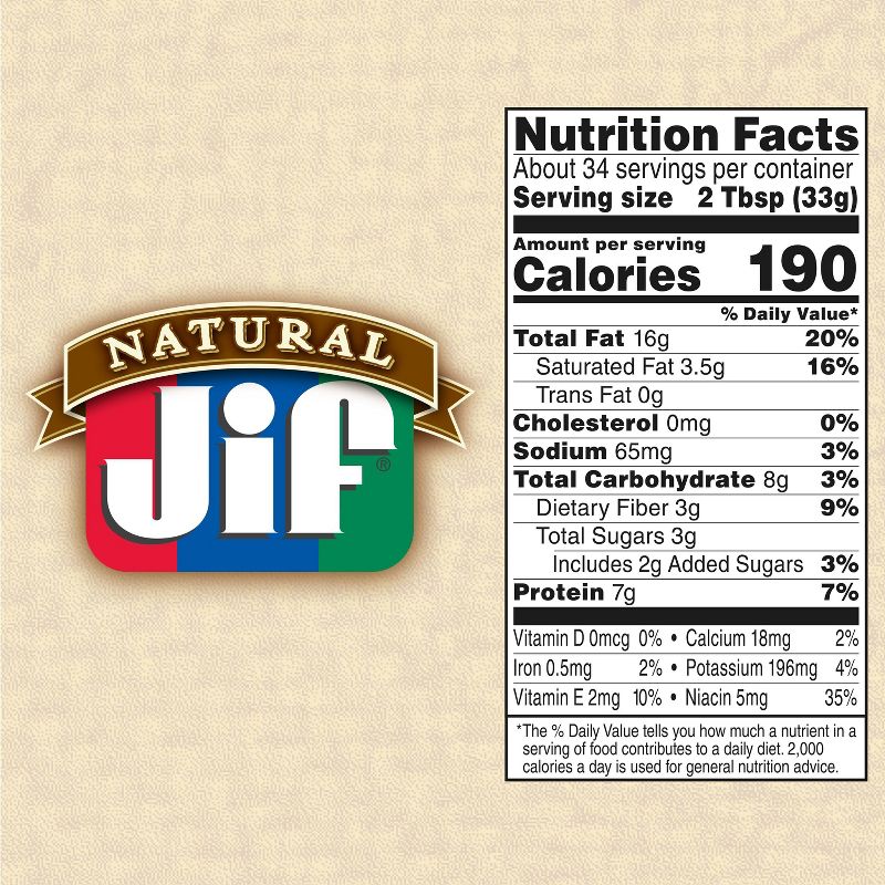 Jif Natural Crunchy Peanut Butter - 40oz, 6 of 7