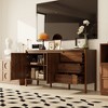Famapy Mid - Century Modern Walnut Wood Storage Cabinet with Drawers & Solid Wood Legs,Stylish Bookshelf/Entertainment Unit for Living Room - 2 of 4
