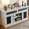 CAVINAS TV Stands and Consoles, Embossed Pattern with Open and Closed Storage Space and Sliding Door, for Living Room & Bedroom - 2 of 4