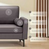 Buenhomino Faux Leather Sofa Couch, Mid-Century 70 Inch 3 Seater Leather Couch with Comfort Pillows for Living Room,Elegant Gray - 4 of 4