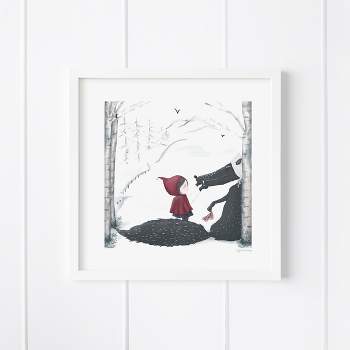 Little Red Riding Hood Framed Museum Quality 12" x 12" Art Print by Ramus & Co