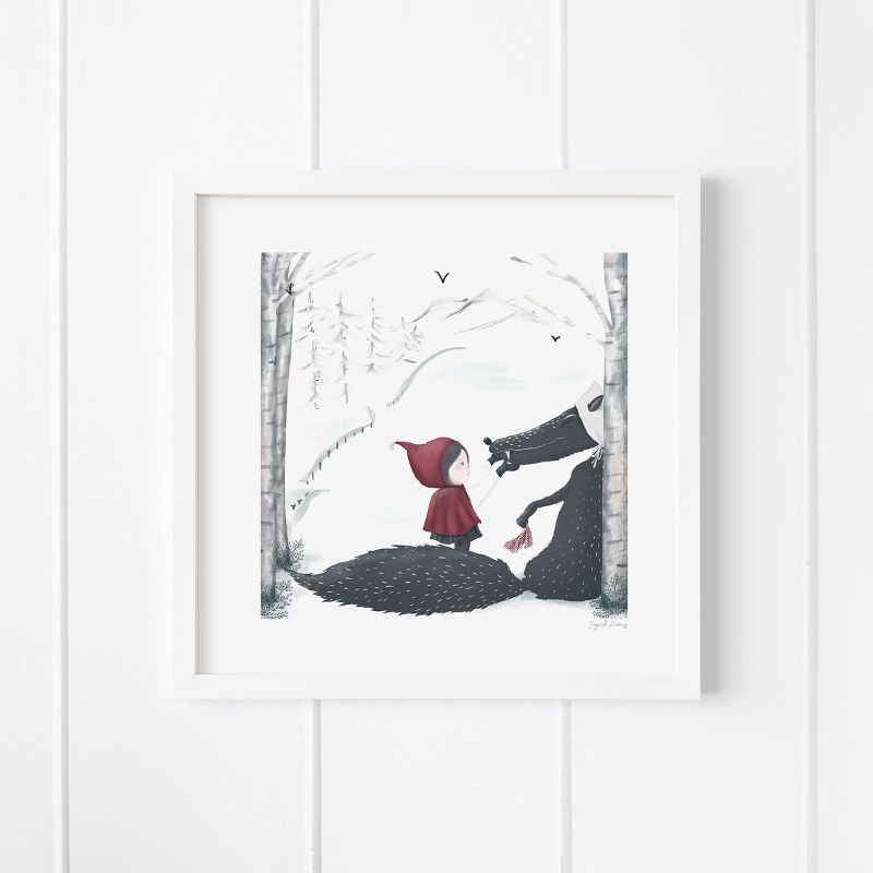 Little Red Riding Hood Framed Museum Quality 12" x 12" Art Print by Ramus & Co, 1 of 7