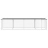 vidaXL Galvanized Steel Chicken Cage with Roof, Light Gray - Spacious Pen for Chicken and Small Pets, Integrated Mesh Design for Ventilation - 3 of 4