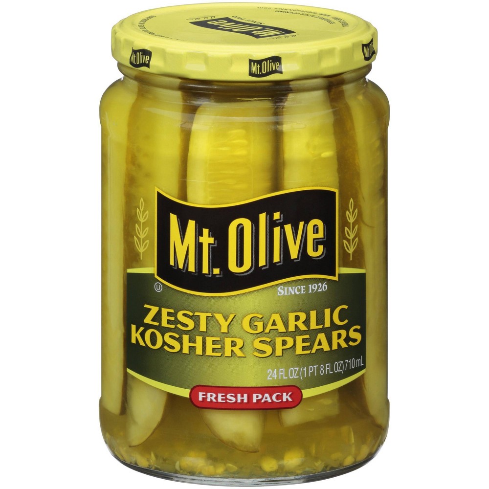 UPC 009300187084 product image for Mt. Olive Zesty Garlic Kosher Spears - 24oz | upcitemdb.com