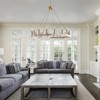 Dewdrop Modern Farmhouse 12-Light Chandelier, Wood & Gold Ring for Dining Room & Foyer - 3 of 4