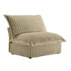 Vynxaria Modern Armless Sofa Camel Corduroy, Removable Covers, 100% High-Density Foam, Sturdy Wood Frame (300lbs/Seat), Deep Seat - 2 of 4