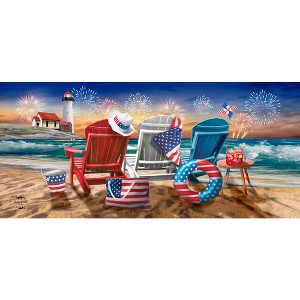Briarwood Lane Beachfront Fireworks Summer Mini Mat 22x10 Indoor Outdoor For Summer Doormat - 1 of 2