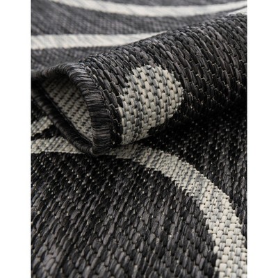 Charcoal Gray 9' x 12' Botanical Outdoor Area Rug