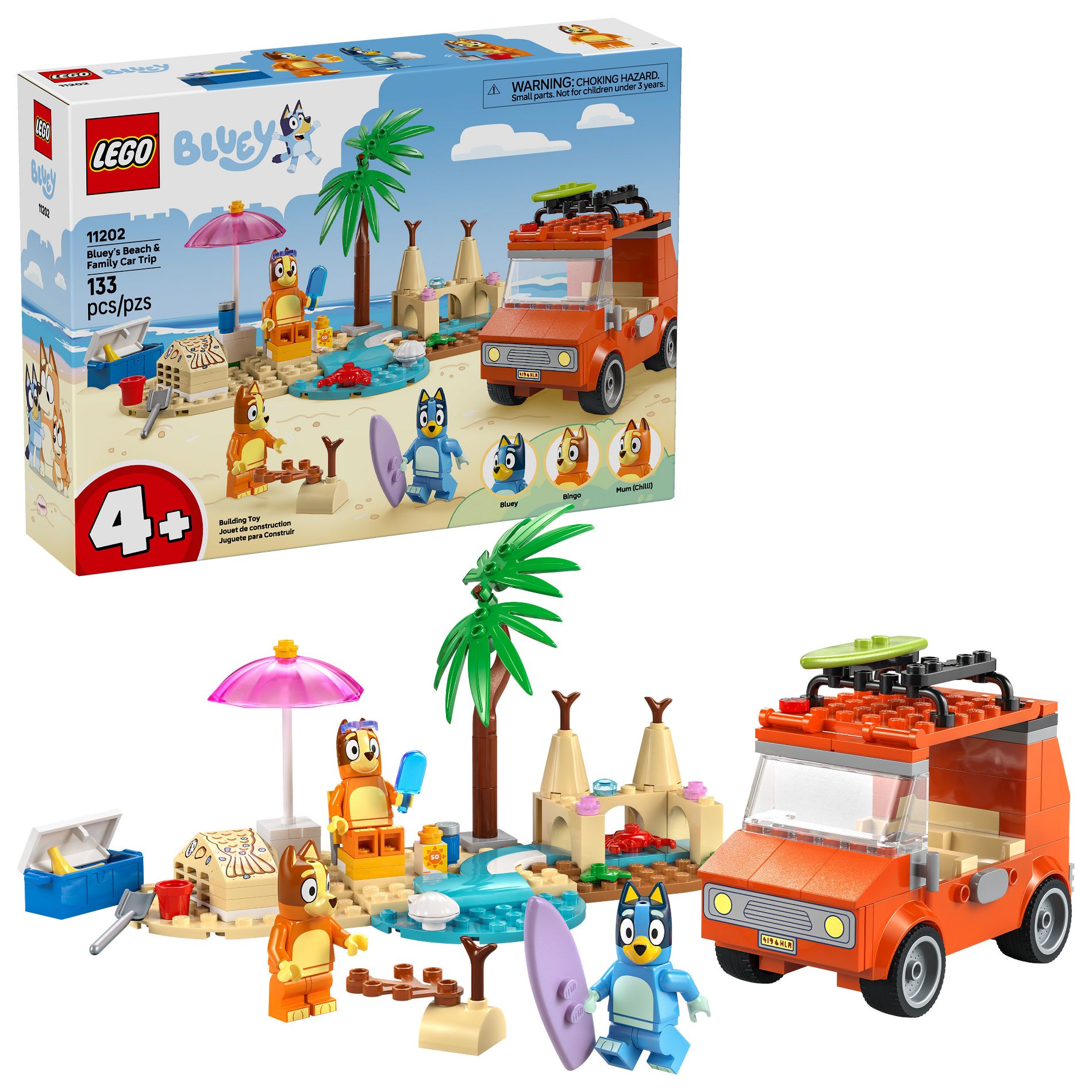 LEGO Bluey: Bluey’s Beach & Family Car Trip Building Set 11202