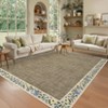 COZONY Modern Bordered Entryway Rug, Washable Non-Slip Low-Pile Runner Carpet with Floral Print for Hallway, Kitchen & Bathroom - 2 of 4
