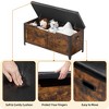 Retro Wooden Shoe Bench with Lift Top Storage Entryway Storage Bench - 4 of 4