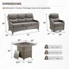 4 Piece Patio Furniture Set with Fire Pit Table, 2 x Swivel Rocker Chair, 1 x 3-Seat Sofa, 5 Seats Outdoor Conversation Set for Lawn Garden Backyard - 3 of 4