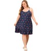 Agnes Orinda Women's Plus Size Adjustable Spaghetti Straps Ruffle Hem Nightgown - 3 of 4