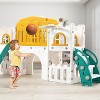 8-in-1 Toddler Playset with Slide – Indoor Outdoor Baby Activity Center for Ages 1-3, Featuring Climber, Crawl Tunnel, Basketball Hoop, Telescope - 2 of 4