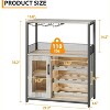 3-Tier Bar Cabinet with Detachable Wine Rack, Adjustable Shelves, Glass Holders, Buffet Sideboard for Dining Room Kitchen Living Room - 2 of 4