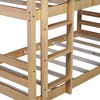 NicBex Twin Size Bunk Bed Convertible Triple Wooden Bed Frame with 2 Ladders and Full Length Guardrail, No Box Spring Required - 4 of 4