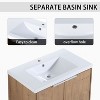 Okak Floating Bathroom Vanity with Sink Combo, Bathroom Sink Vanity with Soft Close Doors/Cabinets, Bathroom Sink Cabinet for Bathroom,Oak - 3 of 4