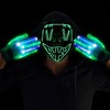 Garvee Scary LED Mask with Light Up Gloves Kit,Led Flashing Mask Party Supplies - Green - 2 of 4