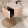 Lyngins Wall-Mounted Bathroom Vanity with Sink, Modern Floating Vanity Cabinet with Soft Close Drawer, Wave Texture Wood Finish, Cultured Marble - 2 of 4