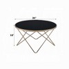 34" Round Coffee Table with Glass Top and Metal Frame, Mid-Century Modern Design for Living Room - 3 of 4