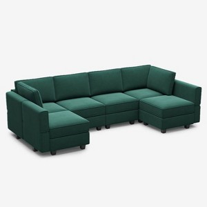 Belffin Modular Velvet Sofa with Storage Seat (6 Seats + 8 Sides) - 1 of 4