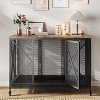 48'' Heavy Duty Dog Crate with Flip-up Top & Wheels, Decorative Pet Kennel Furniture for All Breeds - 3 of 4
