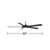60" Casa Vieja Modern Indoor Ceiling Fan with LED Light Remote Control Matte Black for Living Kitchen House Bedroom Family Dining Home Office Room - 4 of 4