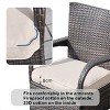 Moda Furnishings 2PCS Wicker Aluminum Outdoor Dining Armchairs with Cushions - 4 of 4