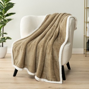 PAVILIA Soft Fleece Blanket Throw for Couch, Lightweight Plush Warm Blankets for Bed Sofa with Jacquard Pattern - 1 of 4