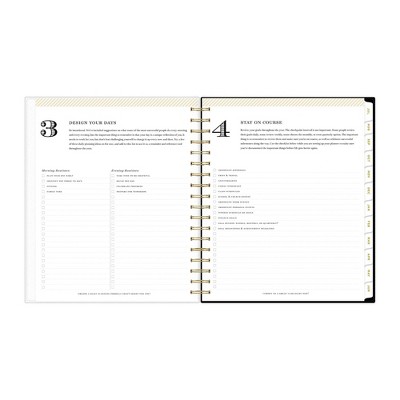 Day Designer 2024-25 Daily/Monthly Planner 10&#34;x8&#34; Wirebound Frosted Rugby Stripe Black_12