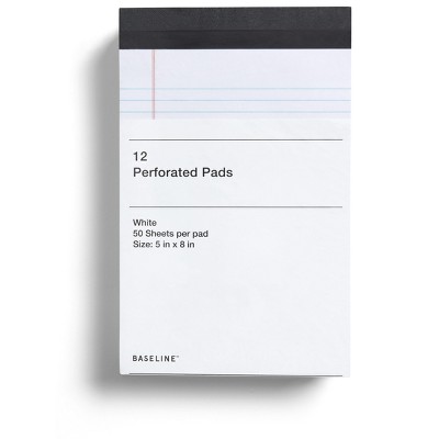 Staples Notepads Narrow Ruled White 50 Sheets/Pad BL57655