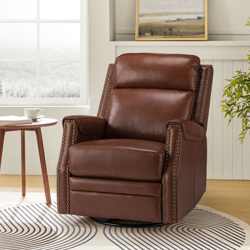 Hieronymus Genuine Leather Power Rocking Recliner with Tufted Design | ARTFUL LIVING DESIGN, 2 of 12