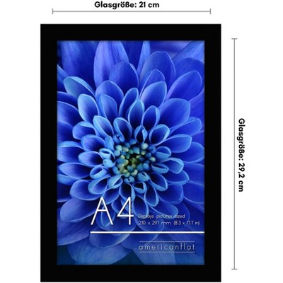Black A4 Picture Frame with Shatter-Resistant Glass