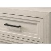 1pc Contemporary Two Drawer Nightstand Geometric Design Off-White Finish Wooden Furniture - 3 of 4