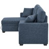 GDFStudio Maugham Modern 85" Polyester Upholstered Pull-out Sofa Bed with Storage - 4 of 4