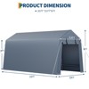 10x15FT Outdoor Storage Shed,Portable Carport with Roll-up Zipper Door and Windows,Waterproof,Storage Sheds for Motorcycle,Bike,Firewood,Garden Tool - 3 of 4
