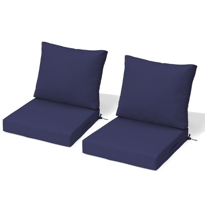 Pellebant Outdoor Deep Seat Cushion Set 24 x 24 Inch Polyester Fabric Patio Furniture Cushions with Removable Cover for Chair Sofa Couch