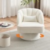 Modern Swivel Barrel Accent Chair, 360 Degree Velvet Upholstered Armchair with Striped Backrest & Plush Padding, Comfy Round Lounge Chair - 4 of 4