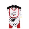 Hudson Baby Infant Girl Cotton Layette Set, Girl Mommy Red Black - 2 of 4