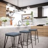 LeisureMod Millard Bar Stool Set of 2 - Upholstered in Faux Leather, Black Metal Frame, Adjustable Height, Modern Design - 2 of 4