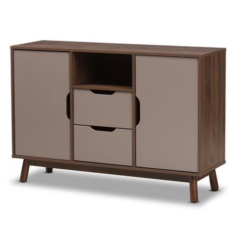 Britta Midcentury Modern Walnut And Two Tone Finished Wood