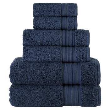 Laural Home Navy Spa Collection 6-Pc. Cotton Towel Set