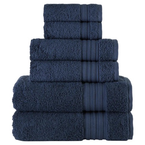 Laural Home 6-Piece Spa Bath Towel Set - Navy