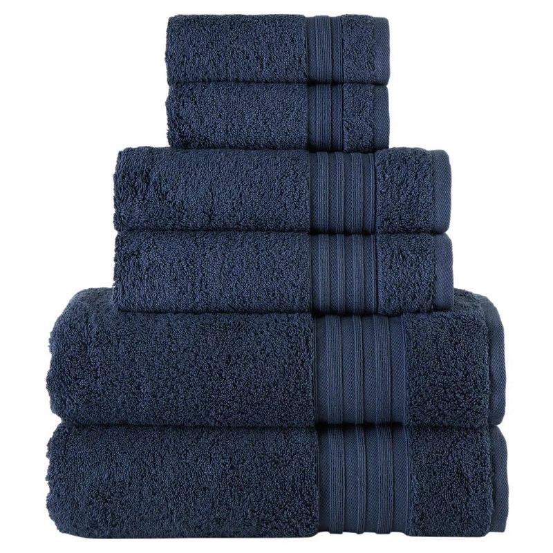 Laural Home Navy Spa Collection 6-Pc. Cotton Towel Set, 1 of 2