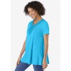Woman Within Plus Size Rounded V-Neck Crochet Tunic - 3 of 4