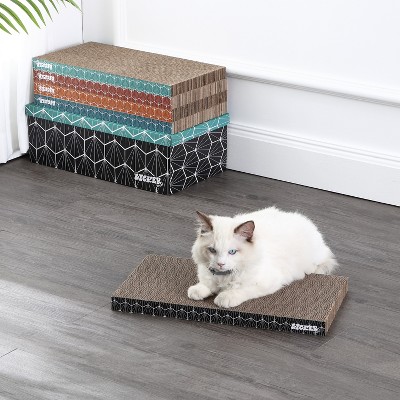 Naomi 17" Multi-Colored Cardboard Cat Scratcher Pad with Catnip