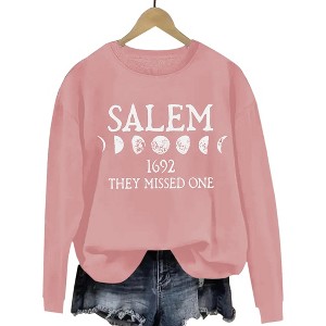 Coolmee Womens Plus Size Sweatshirts Casual Long Sleeve Round Neck Printed Shirts Winter Tops for Leggings - 1 of 3