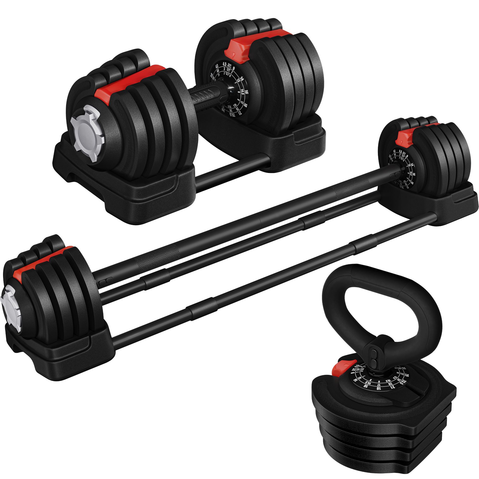 Yaheetech 3-40lbs 3-In-1 Quick-Adjust Dumbbell Weight Set With Anti-Slip Handle for Home Gym