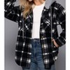 Women's Long Sleeve Plaid Button Down with Hoodie Fleece Jacket - Active Basic - 4 of 4